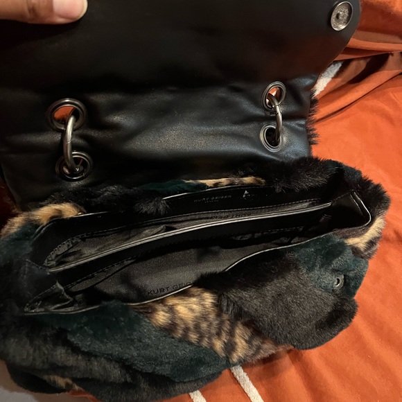 Kurt Geiger Soho multi rainbow faux fur cross body bag - Picture 3 of 5